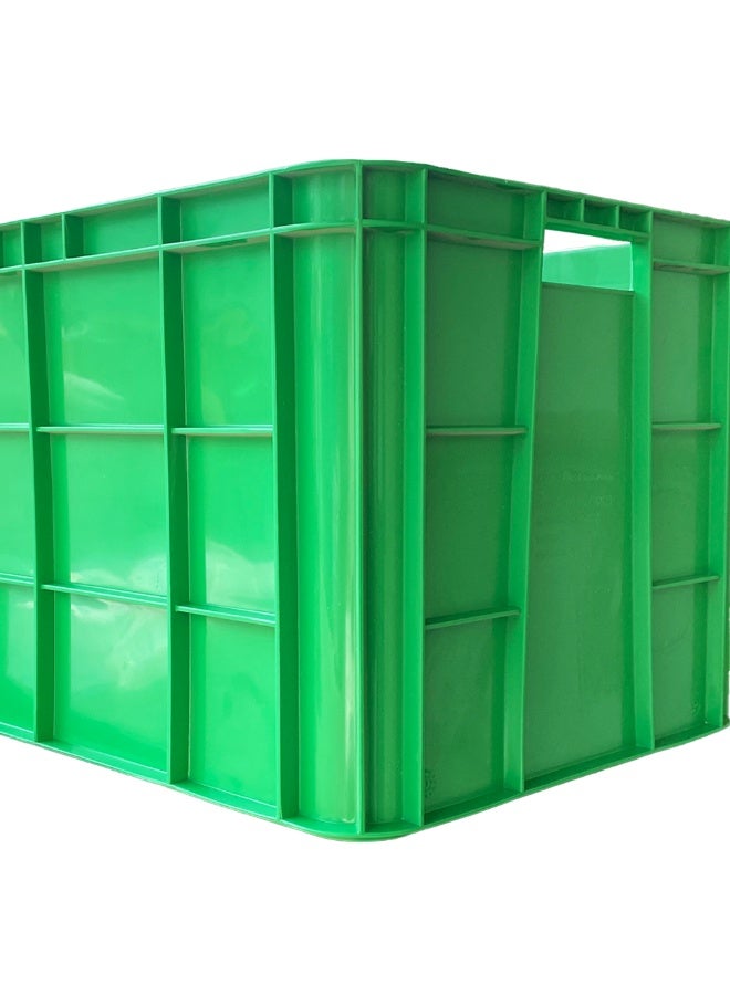 صناعات بلاستيكا ذ.م.م. Plastic Storage Fish/Multipurpose Crate Box 600×400×350 mm 72L Stackable Heavy Duty Reinforced Walls Anti-Slip Base for Home Industrial Commercial Delivery - Green (2pcs) - Image 4